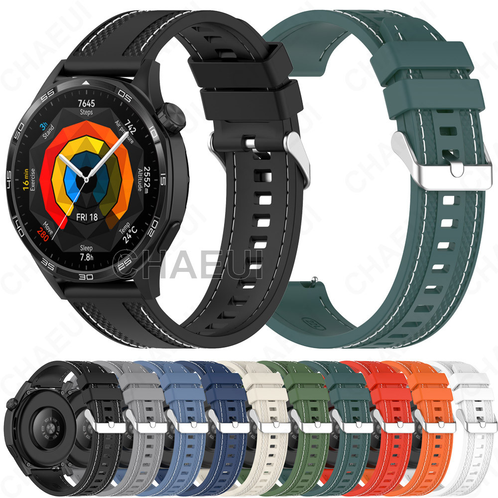สายรัดซิลิโคนอุปกรณ์เสริมสร้อยข้อมือสําหรับ Huawei Watch GT6 GT5 Pro GT4 GT3 GT2 46mm GT2e