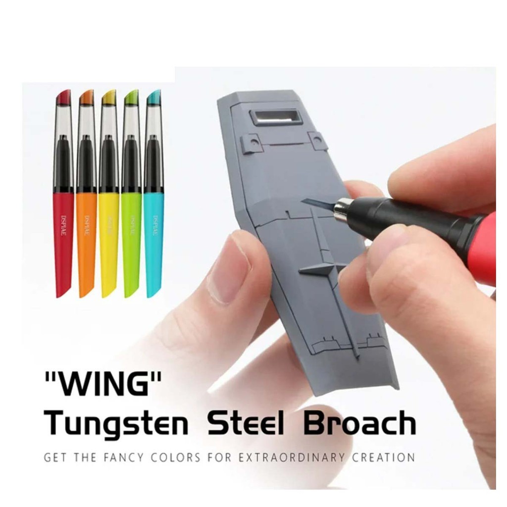 Dspiae PT-TH PRO "WING" เหล็กทังสเตน YPB-08 Push Broach Push มีดจับ DIY สําหรับ Gundam Gunpla GK อาคารเครื่องหมายมีดแกะสลักเครื่องมือสําหรับประกอบรุ่นอาคารงานอดิเรกเครื่องมือ