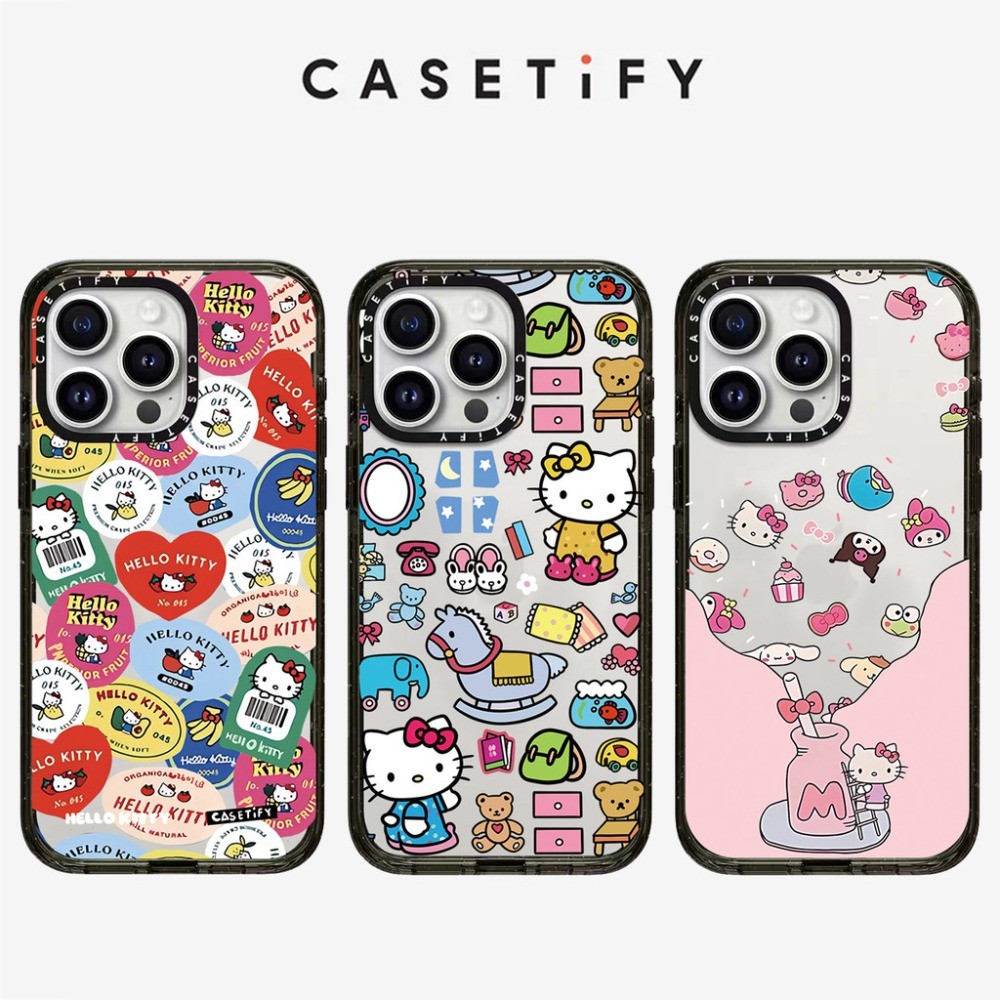 ป้าย Hello Kitty อะคริลิค Anti fall เคสโทรศัพท์สําหรับ IPhone 16 ProMax 16Pro 15 ProMax 15 16 14 13 12 11 Pro Max กรณีแพคเกจเต็มรูปแบบดูดซับแรงกระแทก frosted hard ฝาหลัง