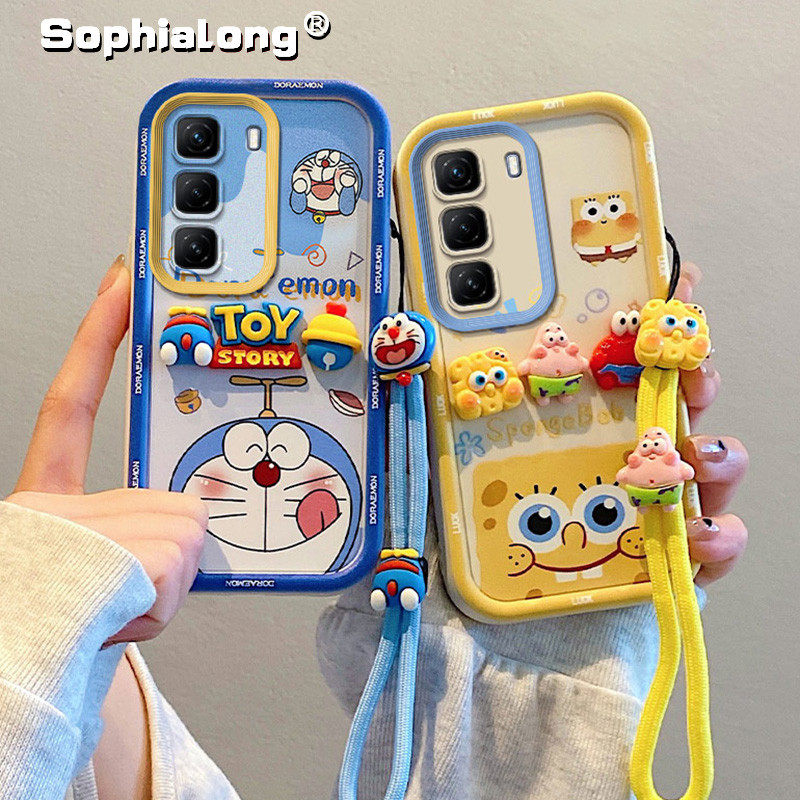 Infinix Hot 50 Pro Plus + Pro+ X6720 X6882 X6881 X6880 ปลอกนุ่มน่ารัก SpongeBob SquarePants ฝาหลัง