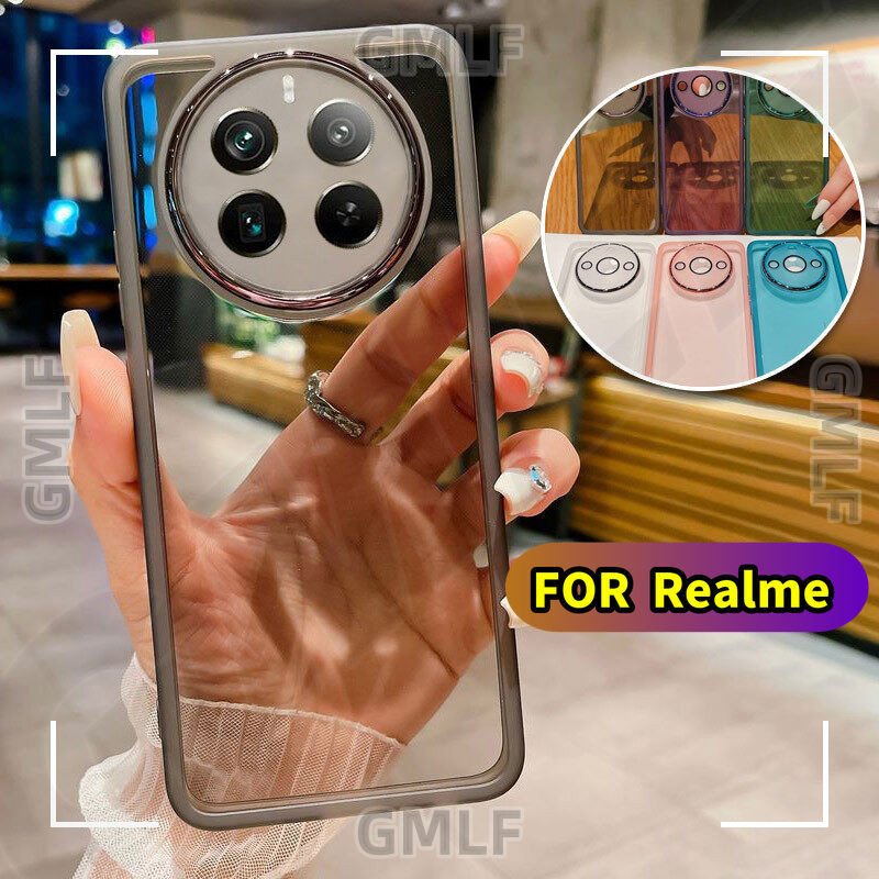 เคสสําหรับ 2024 Realme 12 Series 12Pro Plus 5G Realme12 12Pro + Pro + เคสโทรศัพท์ฝาหลัง Soft TPU ยืดหยุ่นชุบโปร่งใสกันกระแทกกันชนเลนส์กล้องป้องกัน