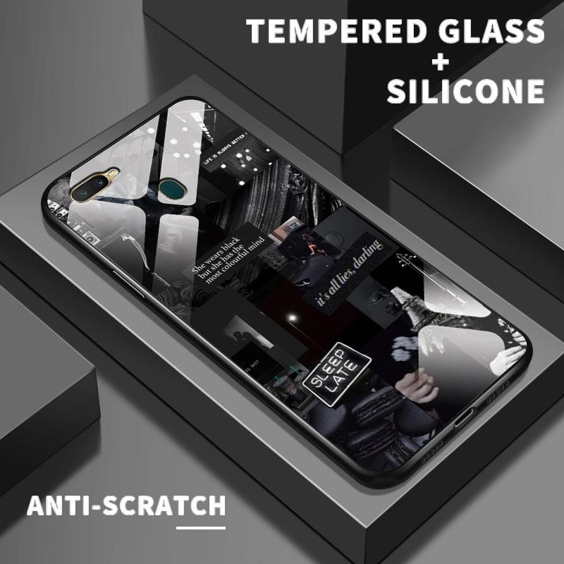 เหมาะสำหรับ OPPO A7 A7n A72 A73 A74 4G 5G A76 A77 A77s A7x A8 A83 กรณีโทรศัพท์แฟชั่นเคส Simple Delux