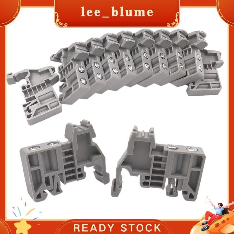 lee_blume E/uk Din Rail Terminal Blocks End Stopper Bracket Grey,ขั้วต่อบล็อคเทอร์มินอล (แพ็ค 100 ชิ