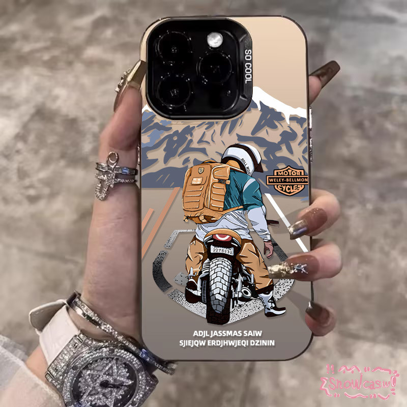 เคส Samsung A05 A13 A05s A15 A32 A03s A02s A12 A03 A14 A04s A33 A11 A24 A34 A54 A53 A30s เด็กมอเตอร์ไซค์เย็นภูเขาหิมะ