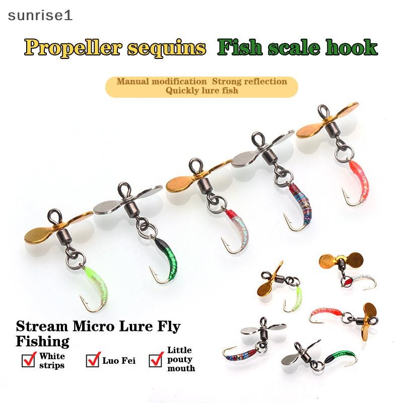 [ใหม่] 5 ชิ้น Fly Hooks แมลงวันแมลงเหยื่อ Fly Fishing Decoy เหยื่อเลื่อม Fishhook ปลาเทราท์ Nymph Fl