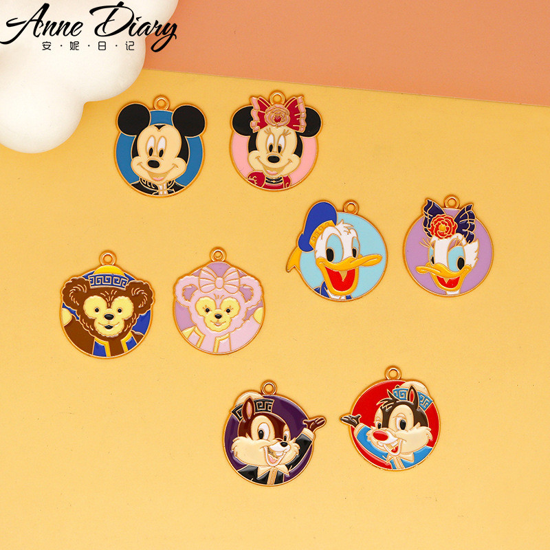2 ชิ้น/ล็อตการ์ตูนอุปกรณ์ต่อพ่วง Mickey Minnie Donald Duck โลหะผสมเคลือบจี้อุปกรณ์เสริม Charms สําหรับผู้หญิง, Key Chain/ต่างหู/สร้อยคอจี้ Handmade DIY เครื่องประดับ 229