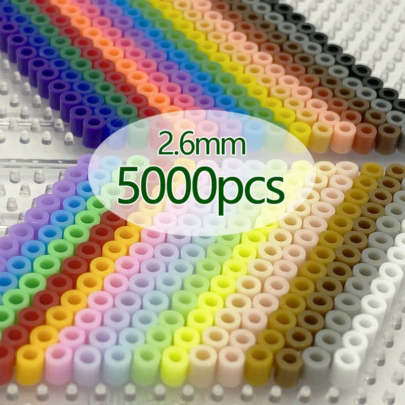 2.6mm/5000pcs/bag Hama Beads PUPUKOU Perler DIY Kids Iron Beads Fuse Handmade Gift Children Toy
