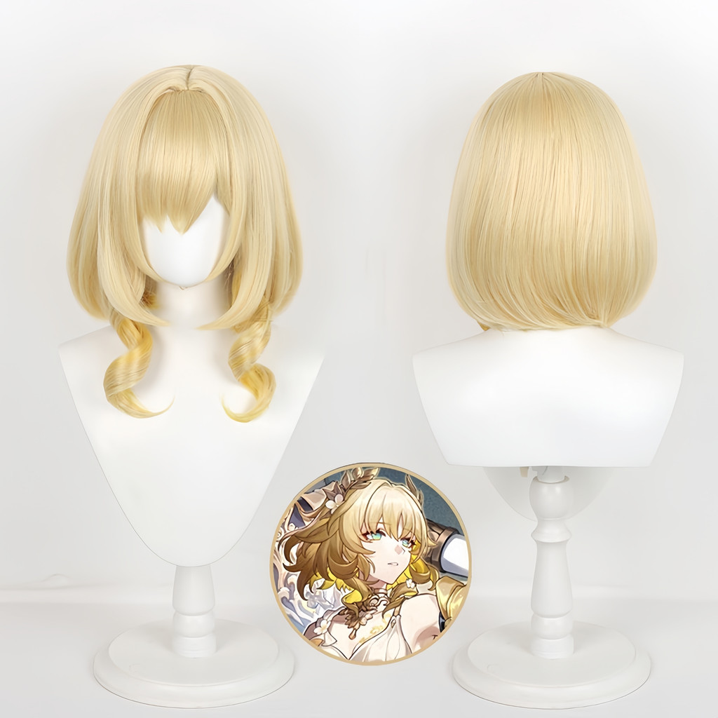 วิกผมสีทองสําหรับ Honkai: Star Rail Aglaea สําหรับผู้หญิงสําหรับอะนิเมะคอสเพลย์เกมวิกผม