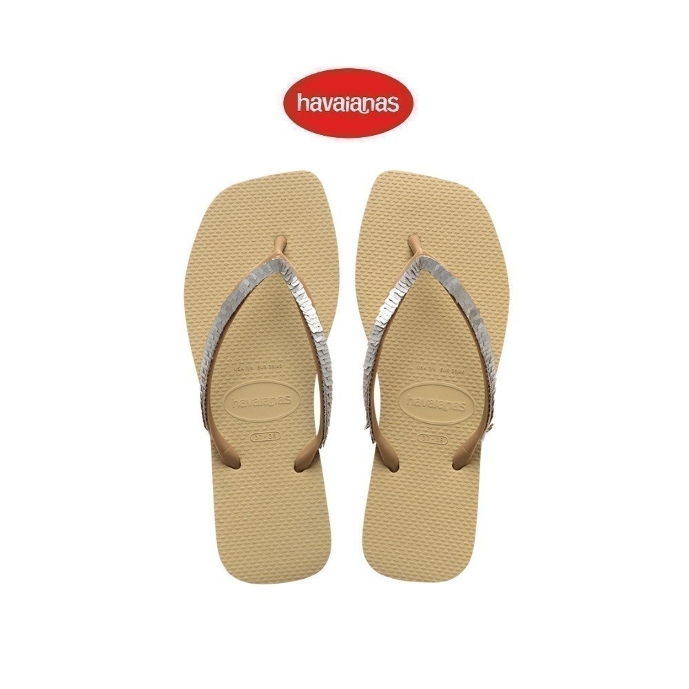 HAVAIANAS รองเท้าแตะผู้หญิง Slim Square Magic Sequin Flip Flop SAND GREY 41482720154F_H2CMXX