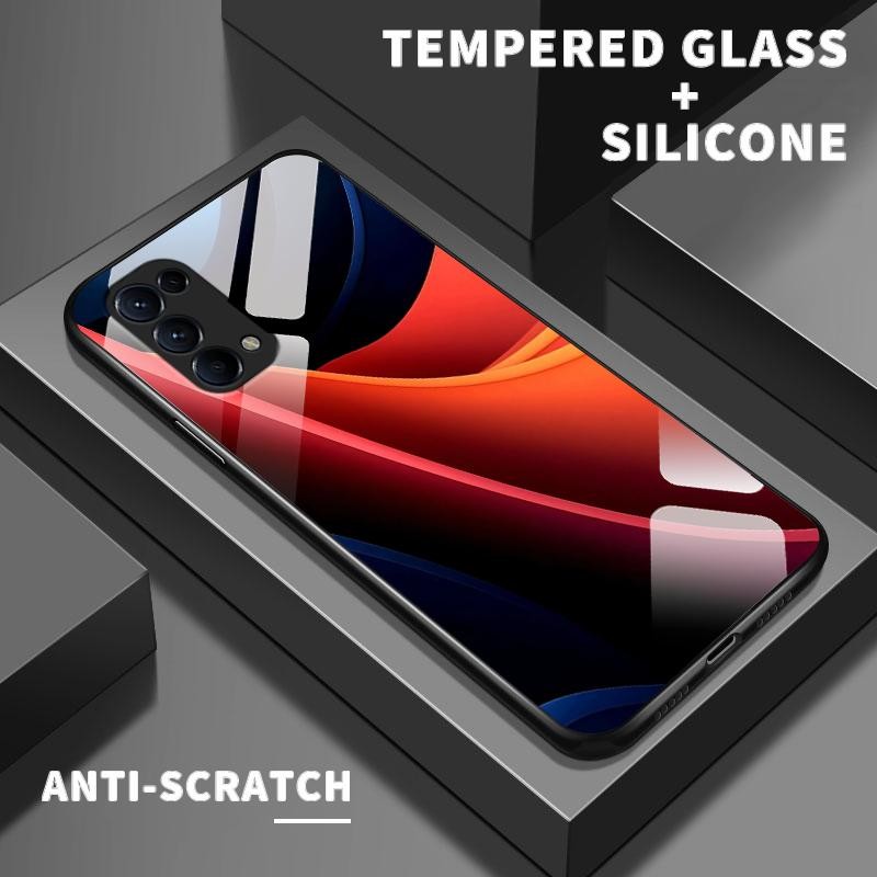 เหมาะสำหรับ OPPO Reno5 4G 5G Reno4 F Lite Reno2 Z Reno3 กรณีโทรศัพท์มือถือป้องกันรอยขีดข่วน Cool Deluxe Overlap