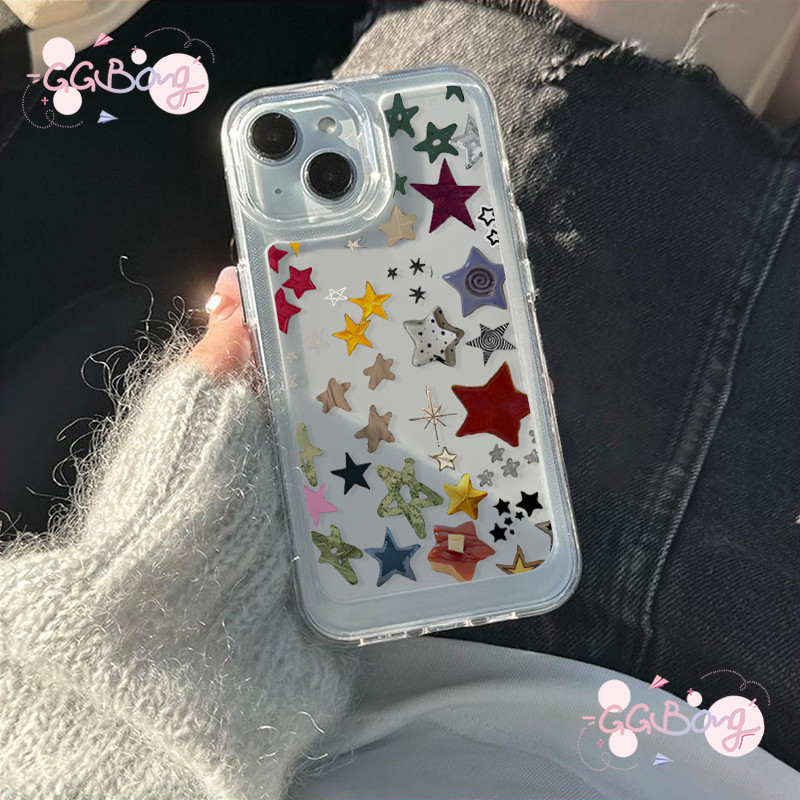 ภาพวาดสีน้ำมันรูปดาวคู่รักใหม่น่ารักฝาครอบซิลิโคนใส เคสไอโฟน XR 11 12 13 15 14 Pro Max X XS Max 6 6s 14 15 7 8 Plus เคส