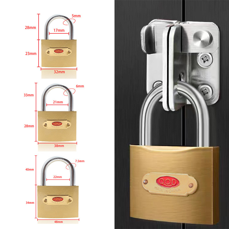 แม่กุญแจ กุญแจสปริง ขนาดเล็ก 32มม. ถึง 48มม. ความปลอดภัยสูง ล็อคแต่ละตัว มี 3 ปุ่ม