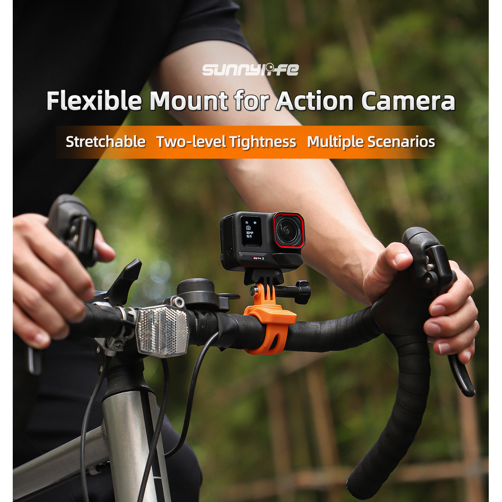สําหรับ DJI OSMO 360/Action 5 Pro ยืดหยุ่นวงเล็บคงที่กล้องกีฬาขี่จักรยาน Insta 360 Go3 คลิปยืดหยุ่นอุปกรณ์เสริมสําหรับกล้อง