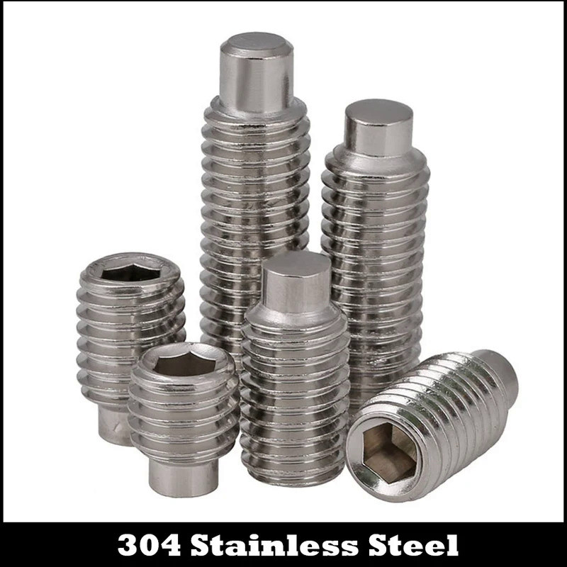 M3 M4 M5 M6 M8 M10 OD 3mm 4mm 5mm to 40mm Length DIN915 304 Stainless Steel Hexagon Socket Allen Hea