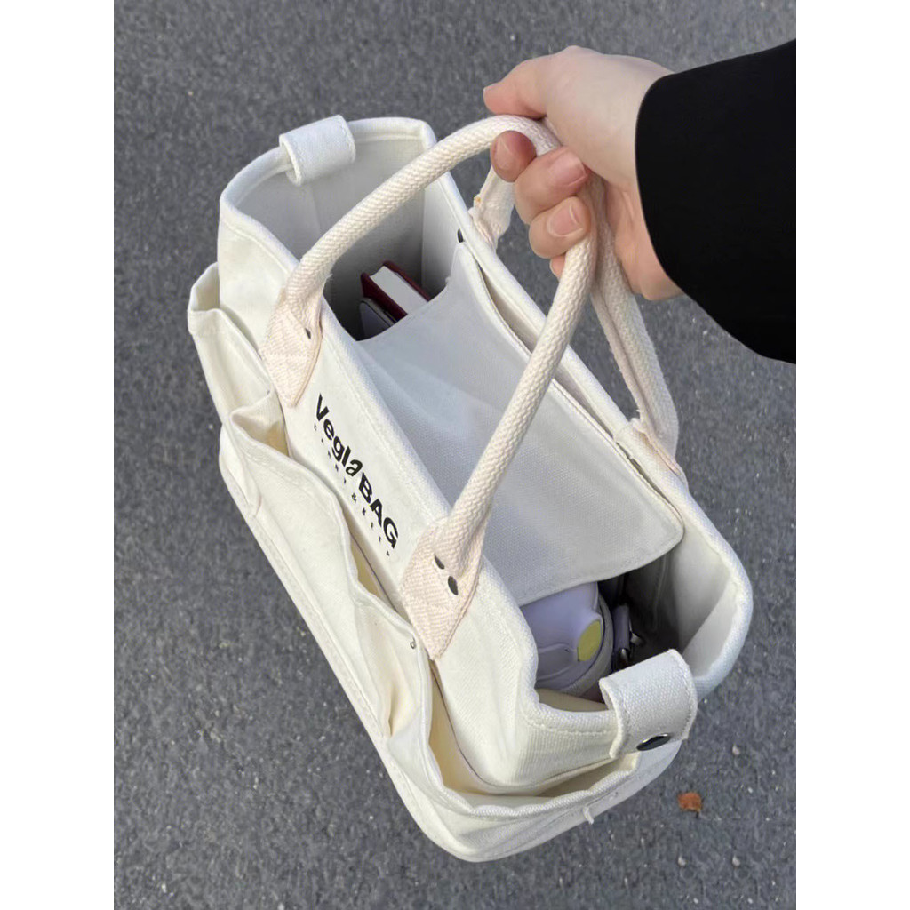 Japanese commuting out light large capacity women's canvas tote bag