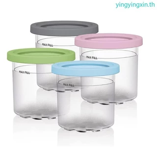 Yin 4 ชิ้น Ice Cream Maker เปลี่ยนขวดเก็บสําหรับ NINJA- CREAMI NC299AMZ NC300s