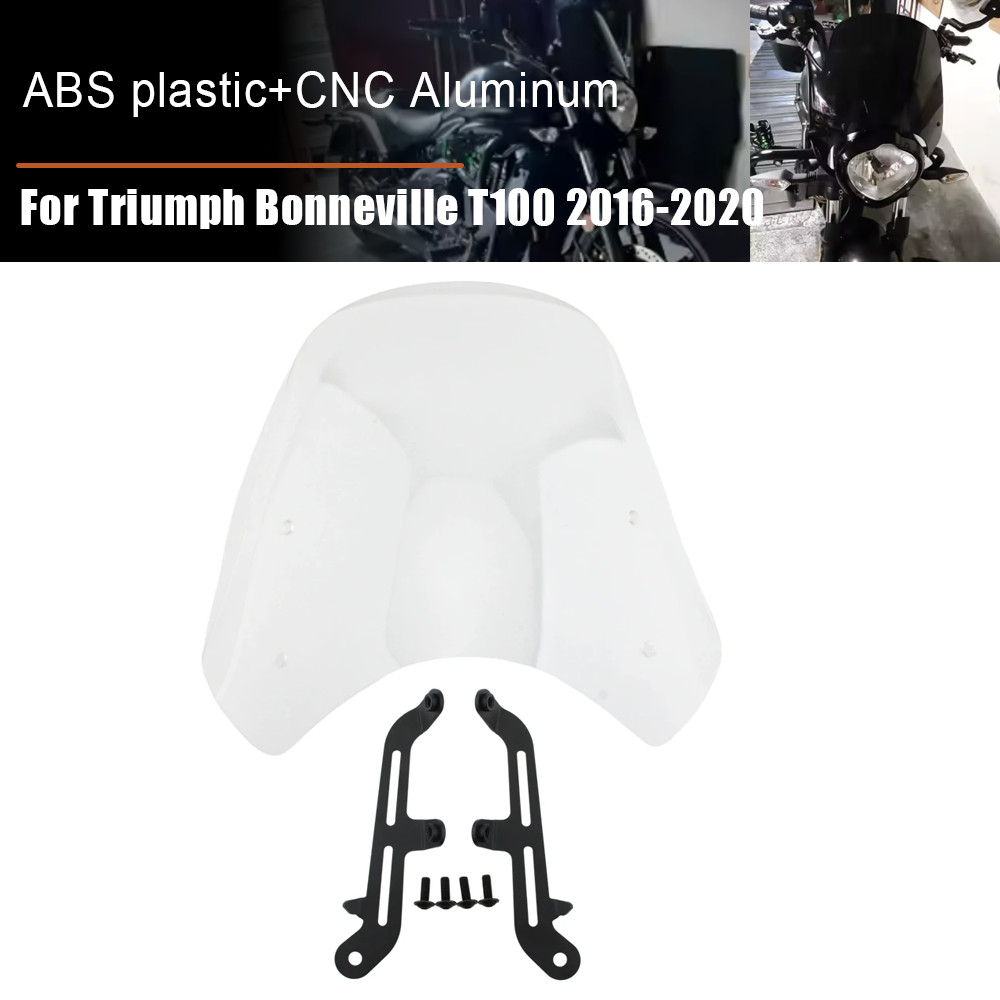 กระจกบังลมหน้าจอลม Deflector สําหรับ Triumph Bonneville T100 T120 2016 2017 2018 2019 2020