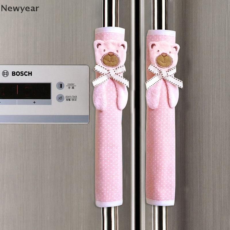 [Newyear] 1 ชิ้นผ้า Polka Dot Doorknob ถุงมือผ้าจับประตูตู้เย็น Home Cover Handle [TH]