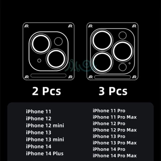 ตัวป้องกันเลนส์โทรศัพท์สีม่วงเหมาะสําหรับ iPhone 11 12 13 14 15 16 Pro Max mini Plus เลนส์แก้วแหวนโลหะฝาครอบกล้อง
