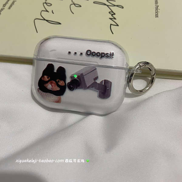 เคสหูฟัง i12 เคสแอร์พอด 2 ประติมากรรมทรายตลกแมวเหมาะสําหรับ แอปเปิล หูฟังป้องกันกรณี 1/2/3/4/5 ซอก แ