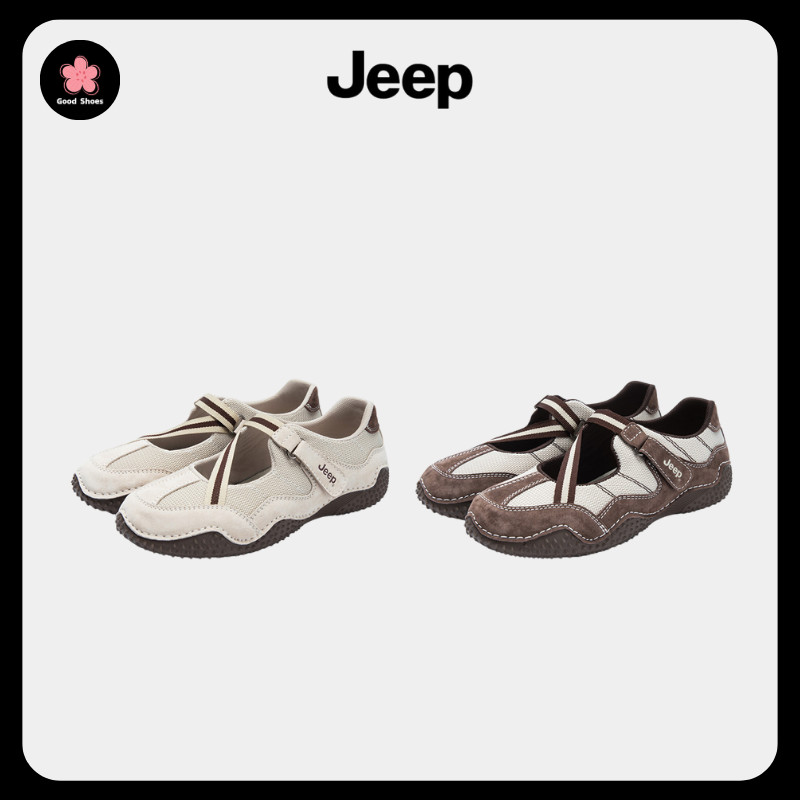 Jeep [พร้อมส่ง]  Jeep Mary Jane Shoes Jeep รองเท้าแมรี่เจน รองเท้าแตะ Slip-On Flat Shoes รองเท้าสวม 