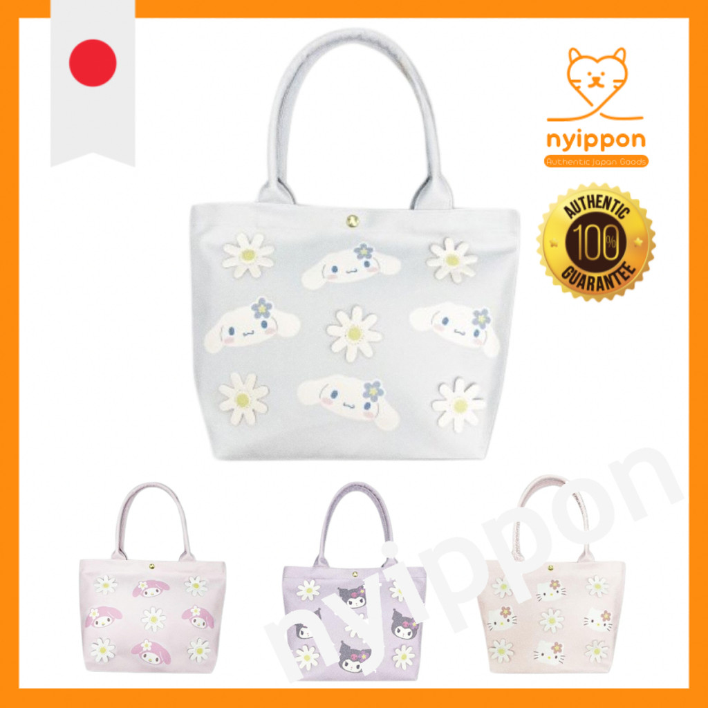 Hatakeyama Trading Co. Sanrio 3D Flower Series Tote Bag - Kurumi, Cinnamonroll, My Melody