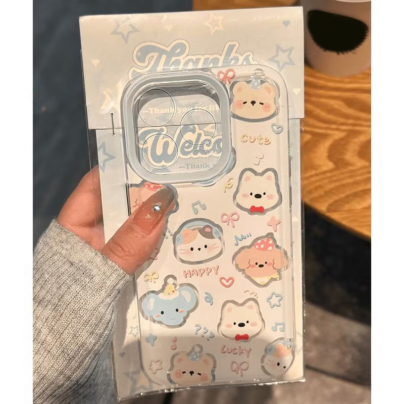 เคสไอโฟน IPhone 12 13 7 11 15 14 Plus Pro Max XS XR X Max 8 Plus SE 2020 ลูกหมา แฟชั่น ตลกดี คิตตี้ น่ารักจัง ง่าย ๆ เคส