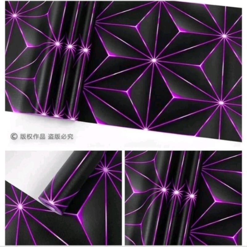 NEW WALLPAPER 3D GEM MOTIF สติ๊กเกอร์ติดผนัง ขนาด 45 ซม. x 8s/d 9 ม.