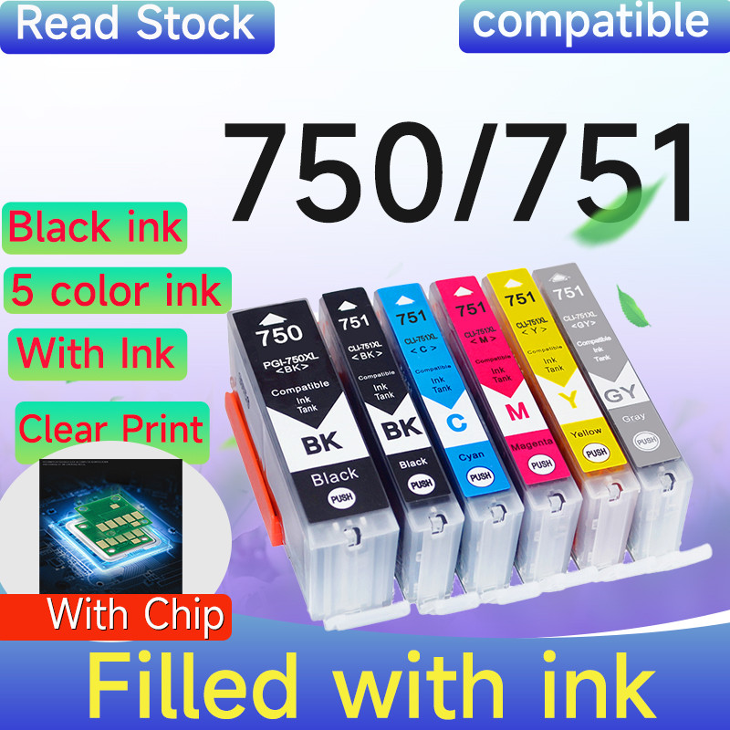 ใช้งานร่วมกับ Canon 750 Canon 751 Canon CLI-751XL PGI-750 750XL 751XL ตลับหมึกสําหรับ IP8770 IP7270 