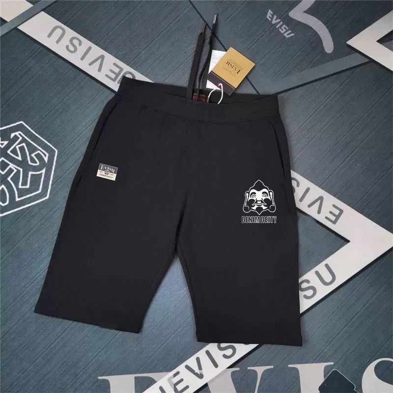 ขาสั้นกีฬาผู้ชาย Evisu ลายพระพุทธเจ้า ทรงหลวม