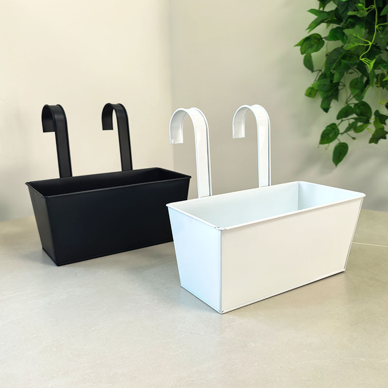 กระถางแขวนผนัง วัสดุโลหะ กระถางแขวนระเบียง พร้อมจานรอง มินิมอลการตกแต่งสวน