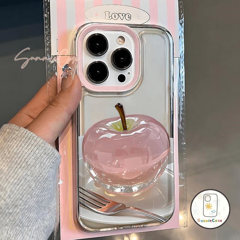 TPU โปร่งใส เคสไอโฟน สำหรับ IPhone 17 12 16 air 11 13 15 14 Pro Max XS XR X 7Plus Max 7 8 Plus SE แอปเปิ้ลโปร่งใสสีชมพู - รูปที่ 3