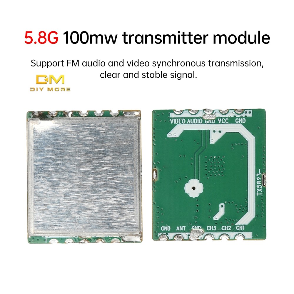 DIYMROE 5.8G FM Audio และโมดูลส่งสัญญาณภาพ Tx5823S 100mw เครื่องส่งสัญญาณภาพ 8 ช่องโมดูลส่งภาพ