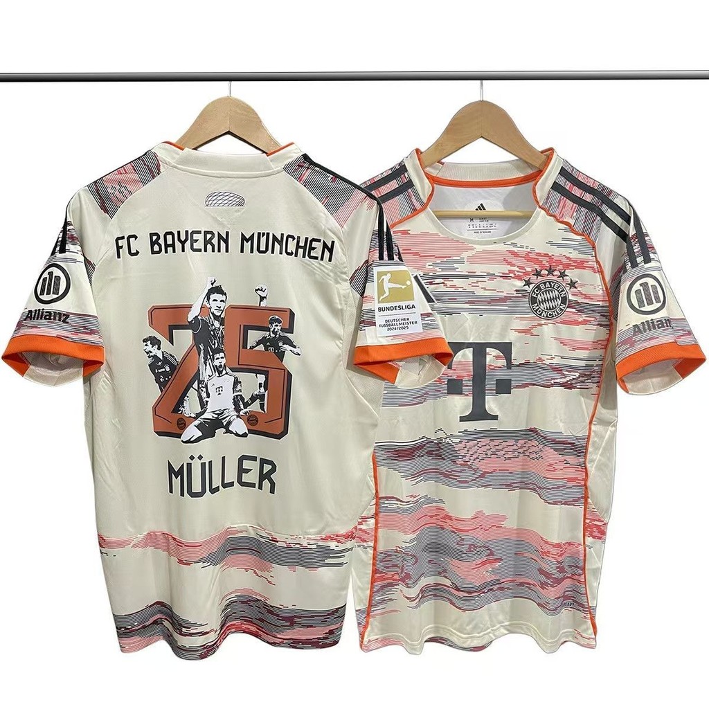 Fan 25-26 Bayern Munich Short Sleeve Jersey Away Football T-shirt S-4XL