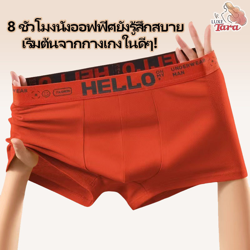 กางเกงในบ็อกเซอร์ กางเกงในผู้ชายขาสั้น เนื้อผ้านิ่ม สวมใส่สบาย ระบายอากาศได้ดี Boxer Size L-4XL