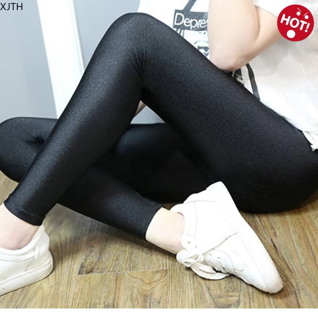 ผู้หญิงเงาสีดํา Legging ฤดูใบไม้ร่วงสุภาพสตรี Push Up Slim Leggings เอวสูงยืดนุ่มผู้หญิงขนาดใหญ่กางเ
