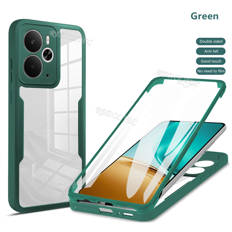 360 คลุมทั้งหมดกรณีRealme 14T 5Gกันกระแทกอะคริลิคใสด้านหน้าด้านหลังสองด้านป้องกันฮาร์ดปลอกใส่โทรศัพท์Realme14T Realme 14 T