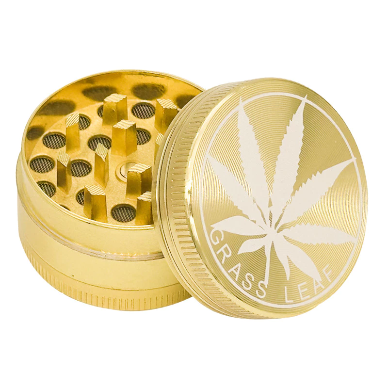 40mm ทองสีขาวใบไม้สมุนไพร grinder แบบพกพาขนาดเล็ก 4 ชั้นวัสดุโลหะบดเครื่องมือครัวของขวัญวันหยุด thumbnail 3
