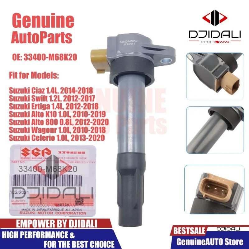อะไหล่คอยล์จุดระเบิดหมายเลข# 33400-m68k20 สําหรับ Suzuki Alto K10 1.0L Celerio Alto 800 0.8L 2012-20