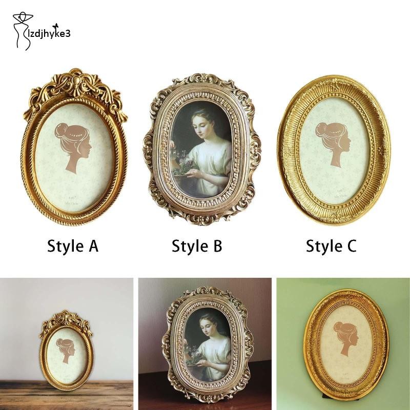 [lzdjhyke3] กรอบรูปวินเทจ, กรอบรูปรูปไข่ผนังเดสก์ท็อปเรซิ่นสําหรับห้องนอนหลายโอกาสตู้ตกแต่งบ้าน