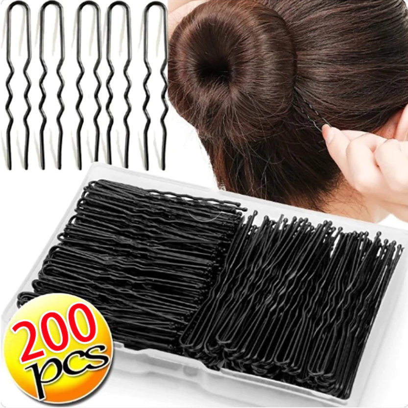 50/100/200 ชิ้นคลิปผมสีดําเจ้าสาว Hairpins / U-Shaped Bobby Pin / ที่มองไม่เห็นหยัก Hairpin / ผม Grip Barrette สําหรับทรงผม DIY