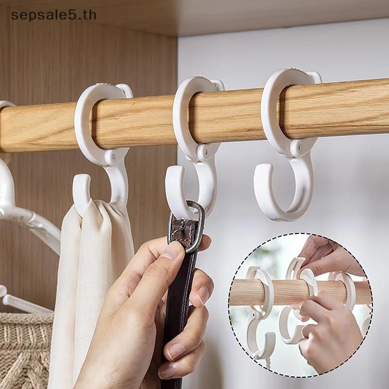 [บ้าน] ตะขอรูปตัว S al ตู้เสื้อผ้าห้องน้ําห้องครัวตะขอแบบพกพาเก็บไม่เจาะตะขอสําหรับแขวน {th}