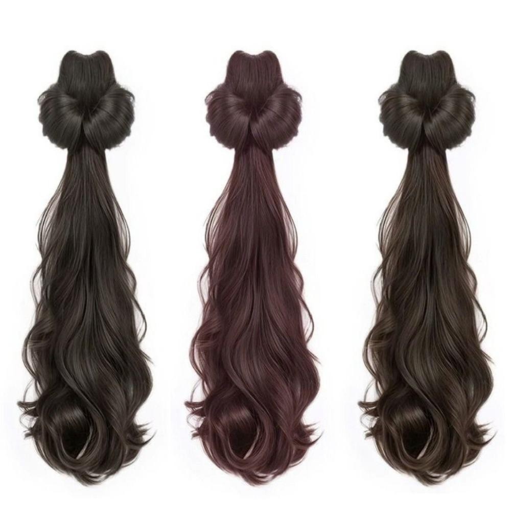 ออกัสติน ยาวหยักกรงเล็บผมหางม้า,หยิกสไตล์เกาหลีผมหางม้าผมหางม้า,วินเทจธรรมชาติต่ําผมหางม้าปลอมหัวบอลวิกผมสาว - รูปที่ 2