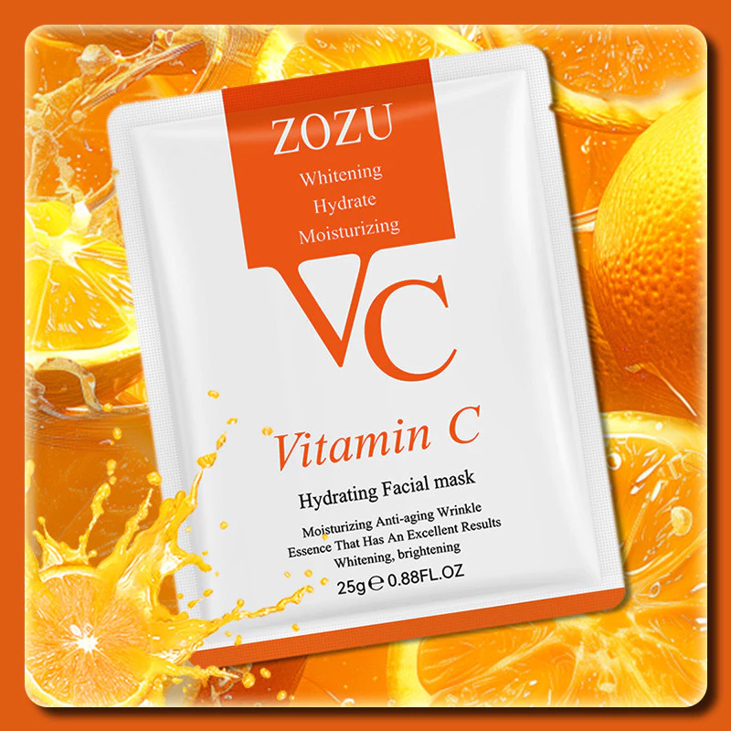 แผ่นมาส์กหน้า ZOZU VC Mask มาส์กวิ หน้าขาวกระจ่างใส หน้าเนียนนุ่มชุ่มชื้น ลดริ้วรอย มาร์คหน้า มาส์กหน้า Vitamin C thumbnail 3
