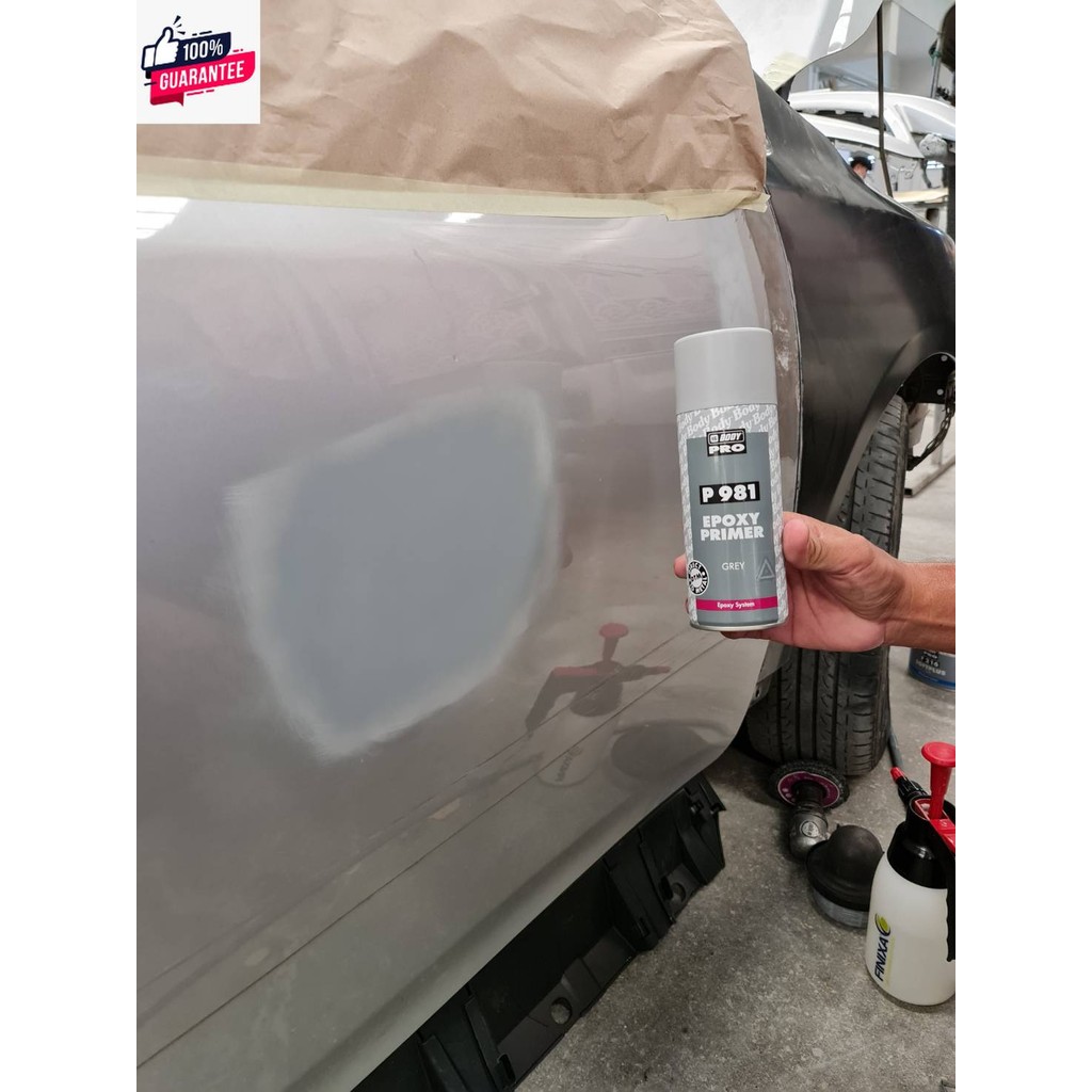 สีพ่นเกาะเหล็ก สีสเปรย์รองพื้นกันสนิม HB BODY P981 สีเทา ขนาด 400 มล.