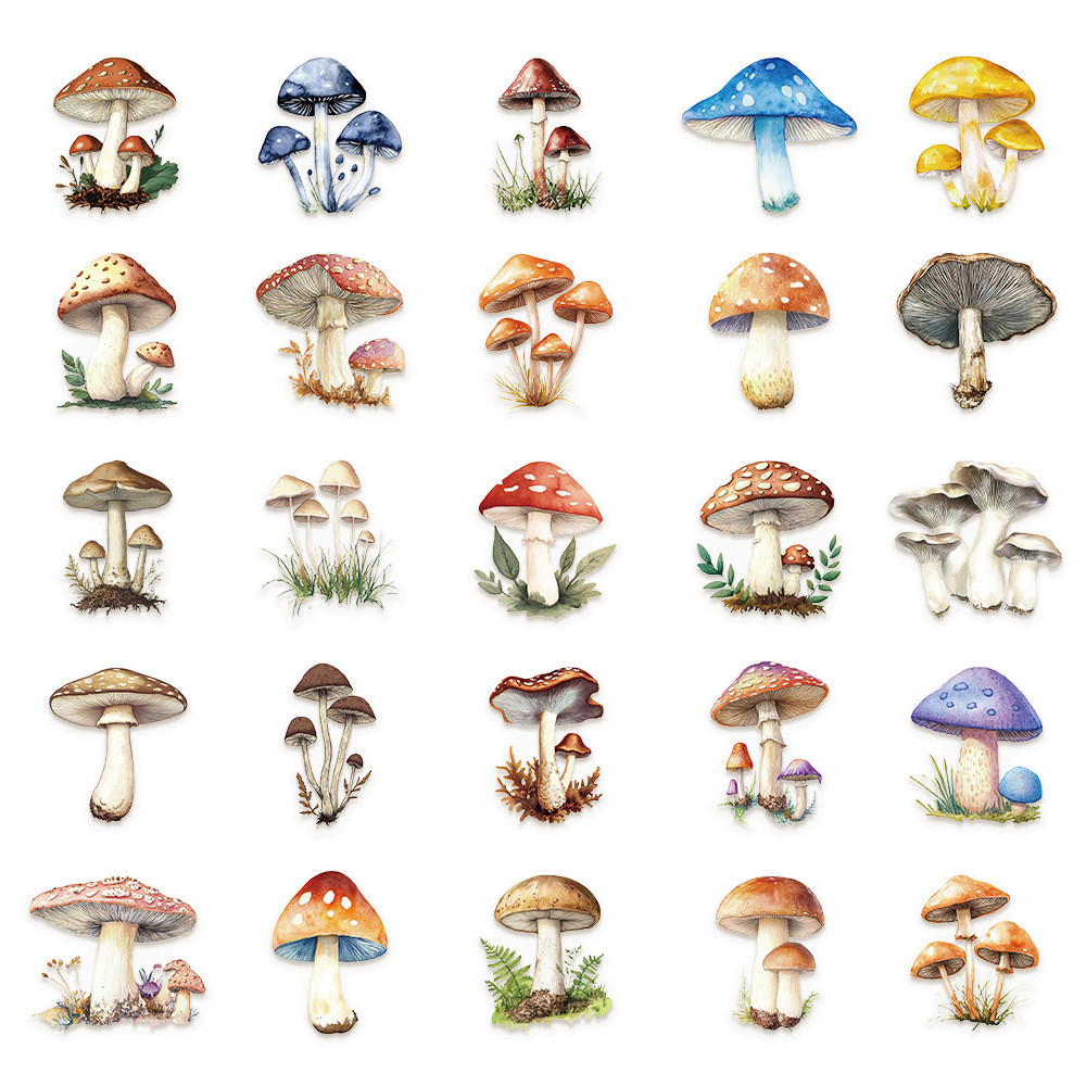 50 ชิ้น เห็ด สัตว์เลี้ยง สติ๊กเกอร์ทรานพาแรนท์พลาสติก - รูปที่ 2