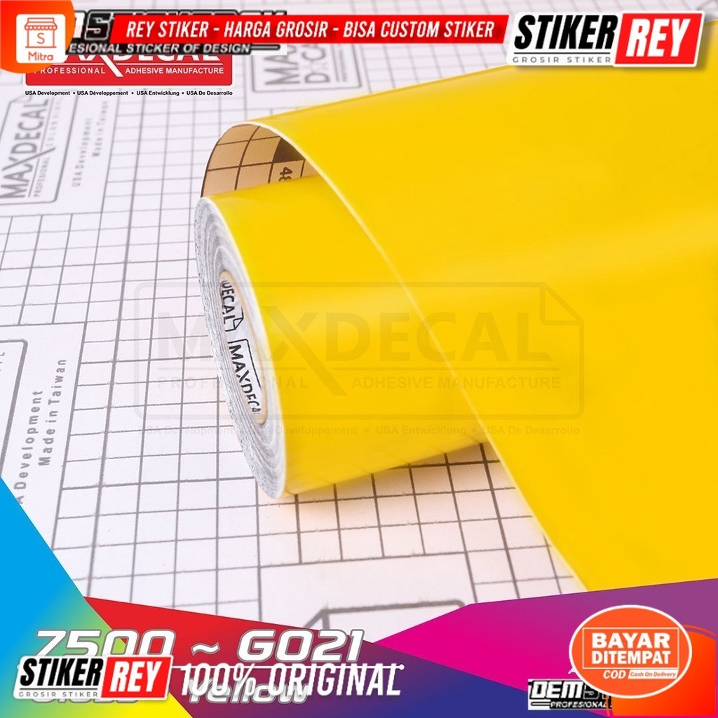Maxdecal 7500 - G021 & M021 Vinyl Yellow Glossy