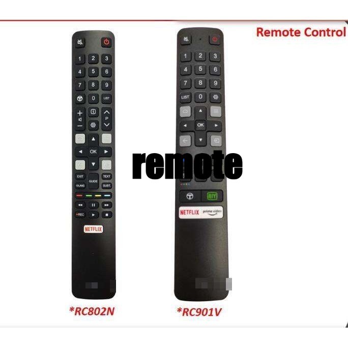 TCL สมาร์ททีวีรีโมทคอนโทรล RC802N / RC901V 40S62, 43S62, 40S6500 43S6800, 49S6800, 50P65US, 55P65US,
