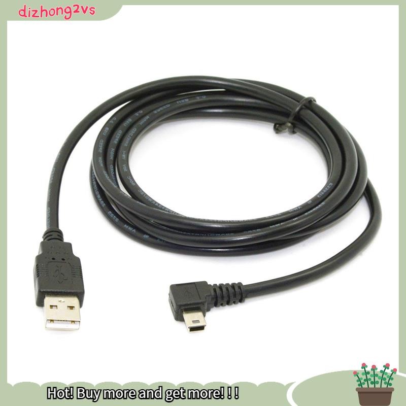 [dizhong2vs]1.8m Mini USB B Type 5pin ชาย 90 องศาซ้ายมุมถึง USB 2.0 สายเคเบิลข้อมูลชายสีดํา