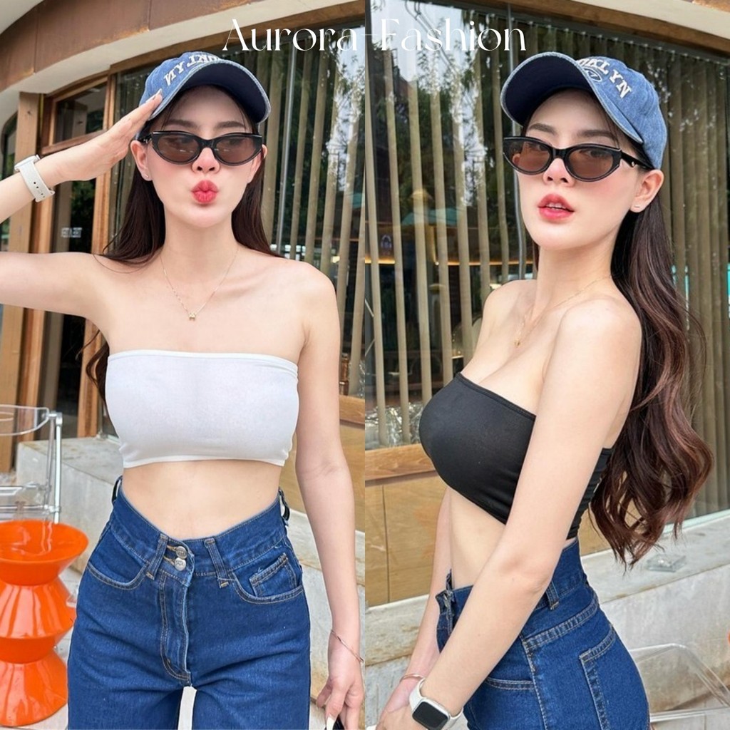 Aurora 🛒พร้อมส่ง🚚 (รูปถ่ายจากงานจริง) ชุดชั้นในที่ไม่มีสายหนัง ด้านบนของท่อที่ไม่มีสายหนัง บาง ทันสมัยและเซ็กซี่